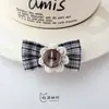 Tela de cuadros clásica con botones, accesorio de lazo de flor, accesorio para bolsa DIY, zapato, flor, sombrero, accesorios para ropa