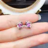 Venta al por mayor de fábrica Populares Pendientes de Zafiro Rosa Natural Plata S925 Incrustado Piedra Principal 4*5 Joyería de Lujo Venta Directa de Fábrica