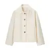 Amazon Transfronterizo Mayorista Fabricante de Ropa para Mujer Moda Nueva 2025 Elegante Solapa Solapa Única Chaqueta de Lana