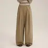 Calça larga plissada estilo coreano para meninas, nova coleção outono 2026, cintura alta, fluida, casual, modelagem solta, calça longa estilosa