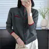 Nuevo Cardigan de Punto de Alto Gama Otoño 2026 con Cuello Alto de Pie, Botones, para Mujer, Suéter Abrigo Ajustado