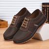 Sapatos de Tecido Old Beijing Masculinos, Slip-On Respirável de Verão, Sapatos de Pai, Sola de Borracha Resistente ao Desgaste, Sapatos Casuais Simples