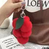 Pingente em Forma de Uva Pelo de Coelho Real Chaveiro de Carro Ins Bola de Pelúcia Fofa Acessório de Bolsa Brinquedo de Pelúcia Estilo Ins