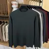 Nuevo suéter de imitación de lana fina de cuello medio alto para otoño e invierno para hombre, suéter grueso de manga larga para hombres de mediana edad y jóvenes