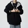 Sudadera con Capucha y Cardigan para Hombre Primavera y Otoño con Doble Cremallera, Diseño Simple Retro Americano, Chaqueta Casual de Corte Holgado