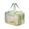 Bolsa de maquillaje, bolsa de aseo, bolsa de viaje portátil de gran capacidad, impermeable, adecuada para gimnasio, natación, baño, bolsa de almacenamiento transparente de doble capa
