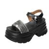 Sandalias de tacón alto con plataforma interior para mujer, moda nueva Primavera y Verano 2025, versátiles, con pedrería, sandalias de cuña con plataforma gruesa