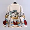 Abrigo Suéter Jacquard Estilo Japonés de Dibujos Animados para Mujer, Nueva Moda Otoño e Invierno, Estilo Perezoso, Corte Holgado, Cárdigan de Punto Versátil