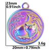 Hip-hop europeo y americano zorro acero inoxidable presión de aceite chapado al vacío oro real 18k accesorios de joyería DIY collar de acero de titanio