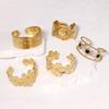 Pulsera Geométrica Simple de Estilo Frío Transfronteriza Europea y Americana Amor Flor Oro Francés Chapado Acero Inoxidable para Mujer