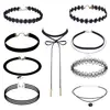Amazon Ins Set de Collar de Encaje Creativo Cadena Clavícula Joyería Simple Gótica Europea y Americana