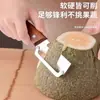 Cuchillo Pelador de Acero Inoxidable con Mango de Madera Imitación, Cuchillo Especial para Frutas para Caña de Azúcar, Pelador de Frutas y Verduras Dos en Uno, Herramienta Multiusos
