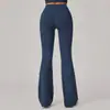 Calça Flare de Yoga com Pregas Invisíveis Transfronteiriça Levanta Bumbum Perna Larga Calça Esportiva Cintura Alta Fitness Yoga Pants 21422