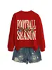 Amazon eBay sitio independiente moda cómoda versátil mujer temporada de fútbol cuello redondo manga larga sudadera