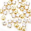 Piedras de Zirconia Transparente de Colores 5A de Alta Calidad, Piedras de Zirconia Redondas de 8 mm con Base Puntiaguda, Piedras con Garras Doradas Cosidas a Mano, Accesorios DIY