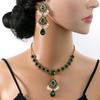 Conjunto de joyería de lujo con forma de gota de agua transfronteriza europea y americana, pendientes de perlas de estilo palaciego retro exagerados, collar de circón al por mayor