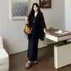 Conjunto casual de maternidad estilo francés para primavera y otoño, que incluye un vestido de punto tipo slip con un chal tipo capa para alargar la figura y realzar la elegancia.