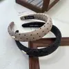 Diadema de Felpa Estilo Francés Retro con Letras y Lunares, Diadema Simple y Versátil de Parte Superior Alta para Mujer, Nuevo y Elegante Accesorio para el Cabello