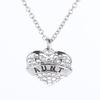Collar de corazón de diamante completo con letras simples MOM SISTER MIMI NANA miembro de la familia de joyería europea y americana