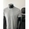 Camiseta gola careca de malha pesada estilo americano para homens, para treino de fitness de verão, ciclismo, manga curta, solta, fresca, base