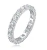 Anillos de Plata de Ley S925 Transfronterizos Incrustados con Diamantes de Cultivo, Piedras Preciosas Rojas, Azules y Verdes, Joyería Simple y de Moda Europea y Americana Más Vendida