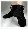 Novos sapatos de jazz de lona sapatos de professor sapatos de dança botas de dança preto e branco tricolor atacado