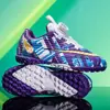Novos Sapatos de Futebol Respiráveis de Verão com Fivela Giratória para Crianças, Sapatos de Futebol de Treino sem Cadarço para Meninos e Meninas