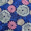 Bordado completo de pedrería floral, vestido de fiesta africano de tela bali, encaje suizo voile de algodón puro