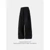 Calça de Moletom Masculina Europeia e Americana com Forro de Lã para Comércio Exterior Transfronteiriço, com Cordão na Cintura, Corte Reto Largo Solto, Calça Esportiva Longa com Bolsos