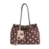 Bolso de Lunares Elegante de Gran Capacidad Nuevo Bolso Tote Versátil de Gamuza y Felpa Estilo Coreano Popular con Temperamento Bolso de Hombro Único