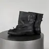 Botines Negros de Moda con Temperamento de 3 cm 2026 Otoño/Invierno Nuevos Botines Vaqueros Casuales de Punta Cuadrada y Suela Plana para Mujer