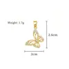 Estrella Hueca Textura de Diamante Mariposa Popular Versátil Comercio Exterior Transfronterizo DIY Joyería Hecha a Mano Cobre Circonita Colgante Microincrustado con