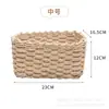 Cesta de armazenamento tecida à mão de palha transfronteiriça, cesta de armazenamento de bugigangas para sala de estar doméstica, caixa de armazenamento de brinquedos, cesta de armazenamento de cosméticos de mesa