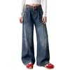 Jeans Feminino de Perna Larga 2026 Primavera e Outono Nova Moda Solto Comprimento Total Vintage Flare para Meninas Mais Velhas