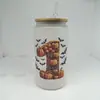 Copo Mason Jar de Vidro 16oz para Cerveja Cola Água com Logotipo Personalizado de Natal em Estoque Transfronteiriço Sublimação