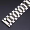 Correa de Cinco Eslabones Correa de Reloj Sólida Boca Plana Boca Curva Correa Plegable Hebilla Hombres y Mujeres 12/14/16/18/20
