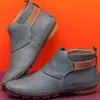 Estación independiente 2019 otoño e invierno nuevos zapatos de mujer vintage hechos a mano de cuero PU moda velcro planos botines cortos talla grande de mujer
