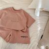Traje de Dos Piezas Cómodo con Letras Traje Deportivo de Manga Corta Pantalones Cortos para Niñas Estampados Bebé Verano Estilo Delgado para Hombre