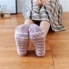 Meias de Chão com Laço para Outono e Inverno para Mulheres Meias Pantufas Adultas Meias Internas Antiderrapantes de Silicone Meias de Veludo Coral de Pelúcia Atacado