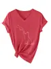 Camiseta de manga corta con cuello en V, linda, divertida y versátil para mujer, con diseño de puño de gatito, de Amazon Wish, comercio electrónico transfronterizo, en stock para usar en capas