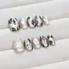 Uñas Postizas Artesanales Ojo de Gato Desmontables Manicura Uñas Cortas Estilo Ballet Tallas Variadas Uñas Postizas 10 Piezas Mayoreo