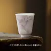 Xícara de chá de porcelana branca de alta qualidade com orquídea pintada à mão, xícara de flor de cerâmica feita à mão, xícara grande para o mestre, xícara de kung fu, xícara individual