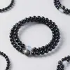 Pulsera de obsidiana natural para hombres y mujeres, adecuada para parejas, elegante para ir al trabajo y citas, accesorio versátil, popular en Xiaohongshu