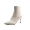 Botas de mujer con tacón fino, botas sencillas y ajustadas de otoño, botines versátiles de tacón alto con punta fina, botines elásticos cortos para mujer, modelo nuevo elegante 2026