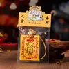 Tarjeta de Protección Amuleto de Gato Pegatina para Teléfono Móvil Tarjeta de Fortuna de Cinabrio Pintada a Mano para Riqueza y Bendiciones Tarjeta de Bendición para Mascotas Amuleto de Seguridad de Gatito de Cinabrio