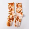 Calcetines Tie-dye Calcetines de Algodón para Hombre Calcetines de Longitud Media Personalizados para Pareja Moda Calcetines de Algodón Degradados Medias Deportivas de Alto Rendimiento para Mujer