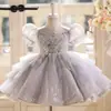 Impresionante vestido para bebé de un año, vestido de florista, vestido de princesa para fiesta de cumpleaños infantil de niña pequeña, vestido de tul de anfitriona para niños
