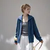 Cárdigan de punto redondo suave y casual estilo sal y pimienta para mujer, nuevo suéter de punto coreano de nicho suave y acogedor para otoño e invierno con cremallera