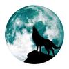 Q001 Pegatinas de pared creativas de luna luminosa, pegatinas decorativas de Halloween, pegatinas de pared autoadhesivas de lobo luminoso