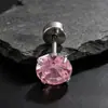 Aretes Redondos de Zirconia de Color Estilo Europeo y Americano, Clavos para Hélice de Acero Inoxidable, Joyería para Perforaciones, Clavos para Hélice Unisex, Clavos para Cóclea